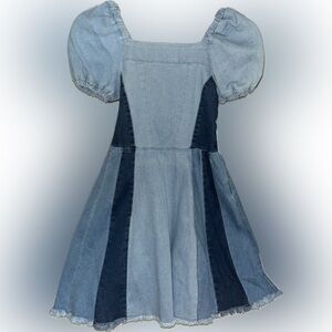Habitual Blue-Denim Pleated Dress